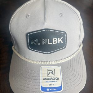 RUNLBK Light Grey/White Patch Logo Richardson 5-Panel Classic Rope Cap