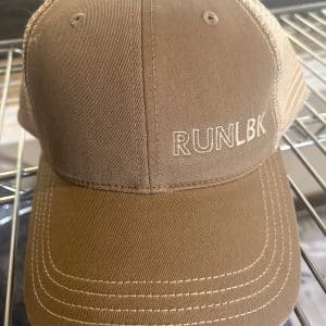 RUNLBK  Driftwood/Khaki  Embroidery Logo Richardson Garment Washed Trucker Cap
