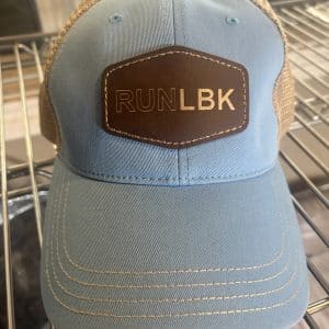 RUNLBK Colombia blue/Khaki Patch Logo Richardson Garment Washed Trucker Cap