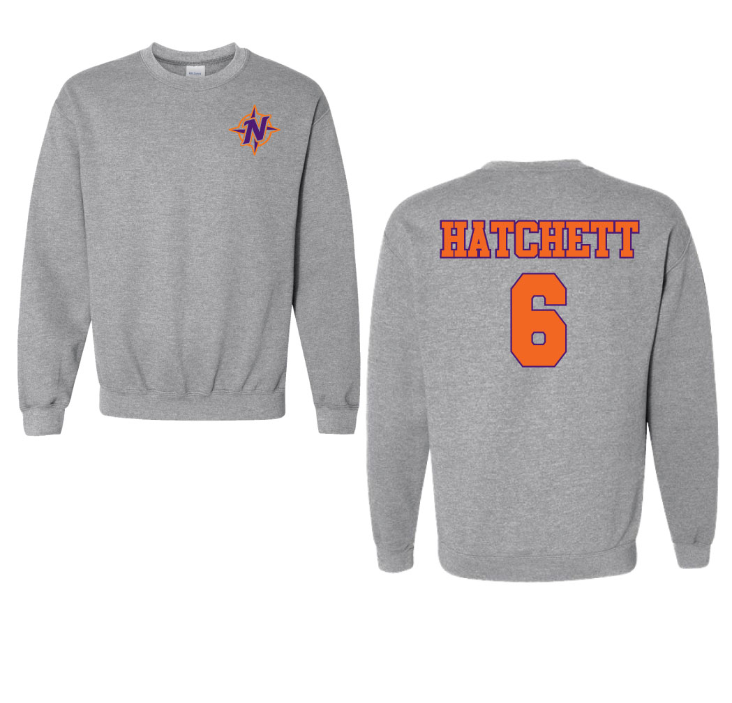 NOMADS BASEBALL Personalized Gildan Sweatshirt Sport Grey Embroidered Front Design