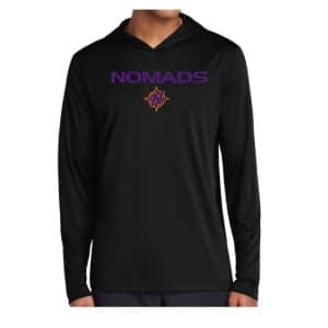 NOMADS BASEBALL Sport Tek Hooded Long Sleeve Black