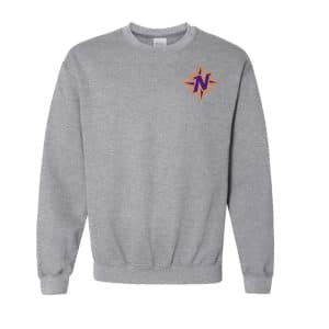 NOMADS BASEBALL Gildan Sweatshirt Sport Grey Embroidered Front Design